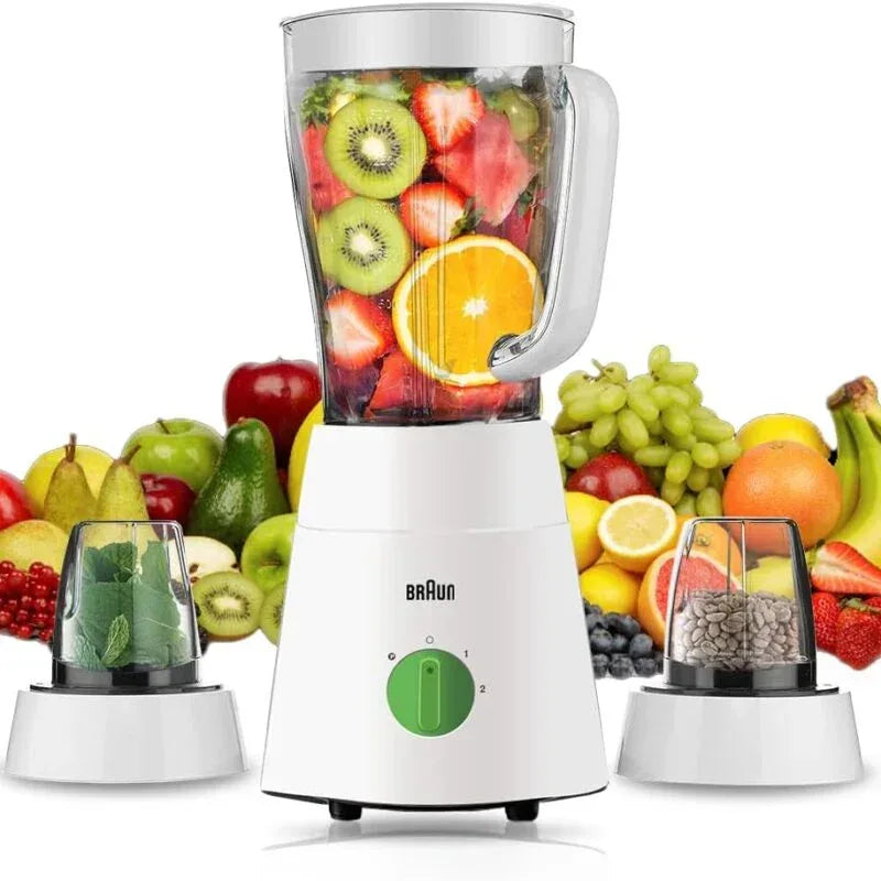 خلاط براون 3 في 1 500 وات ابيض JB0123WH Braun - Blanco