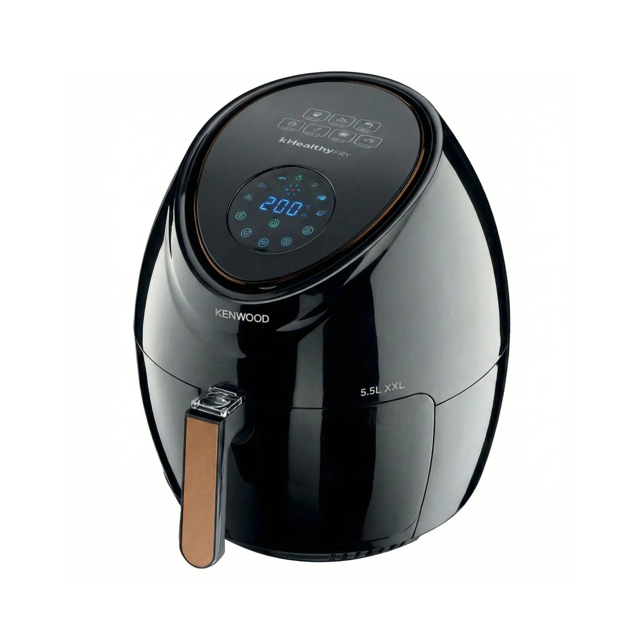 قلاية هوائية رقمية، 1500 واط، سعة 5 لتر، تحكم باللمس، درجة حرارة قابلة للتعديل، سلة غير لاصقة سهلة التنظيف - ‏HFP52.000BK - Blanco