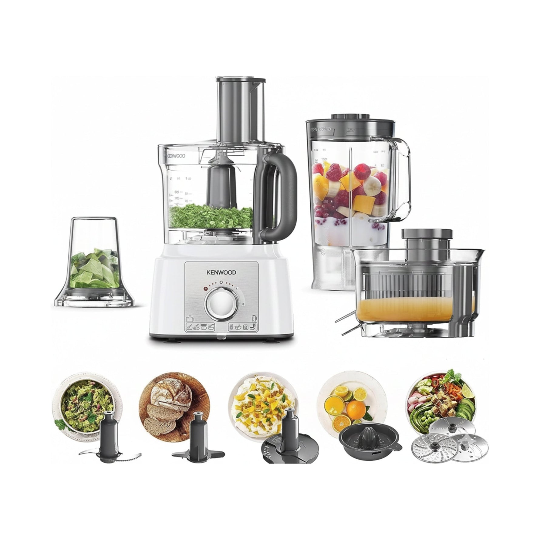 محضر طعام كينوود 1000 وات - بسعة 1.5لتر للخلاط، FDP65.750 - Blanco
