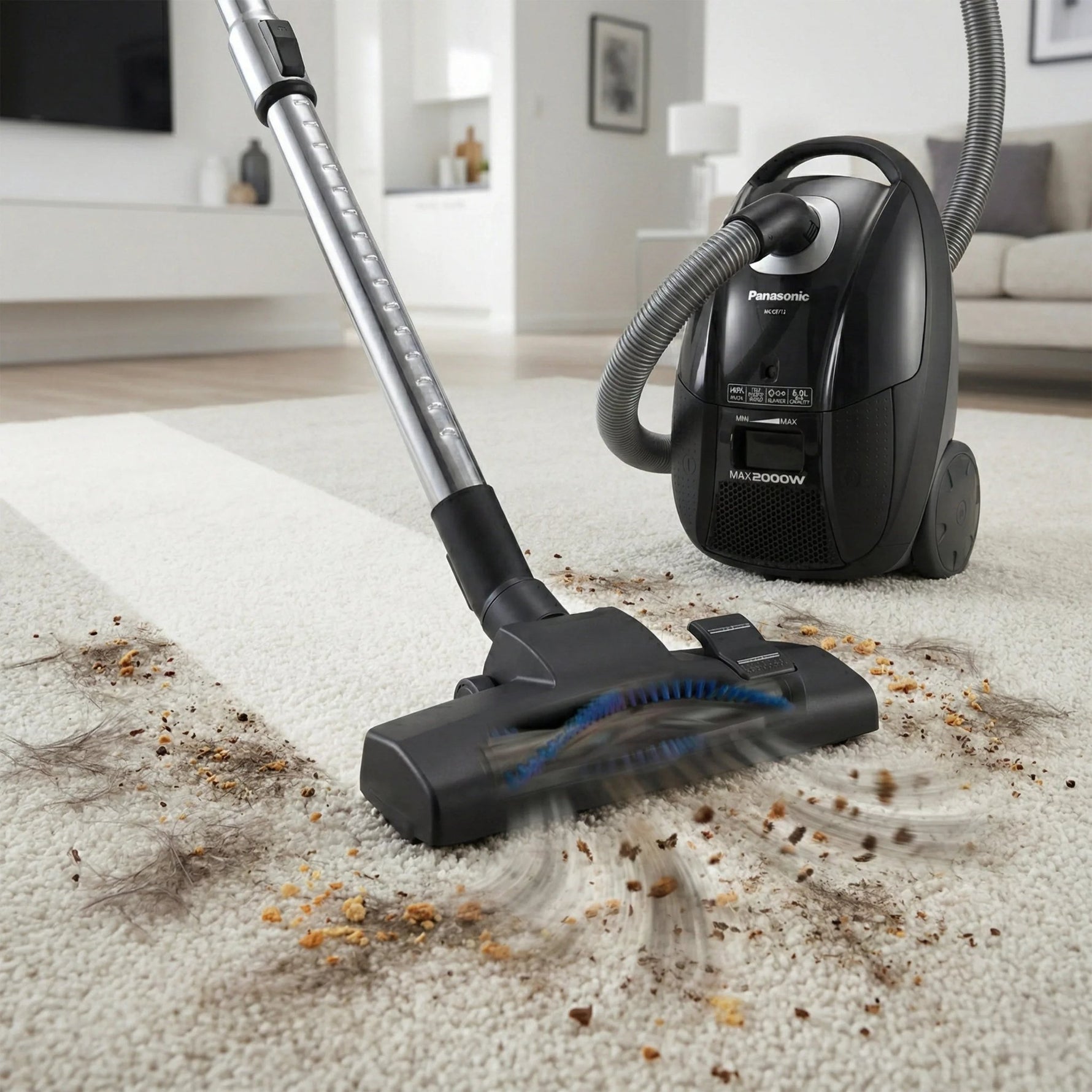 مكنسة باناسونيك ماليزي بقوة 2000 وات، سعة كيس الغبار 6 لترات، MC - CG713 - Blanco
